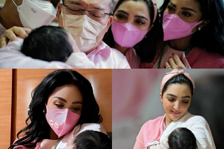 Pamer Momen Gendong Cucu Pertama, Anang, Ashanty, dan Krisdayanti Kompak Pakai Baju Bernuansa Pink