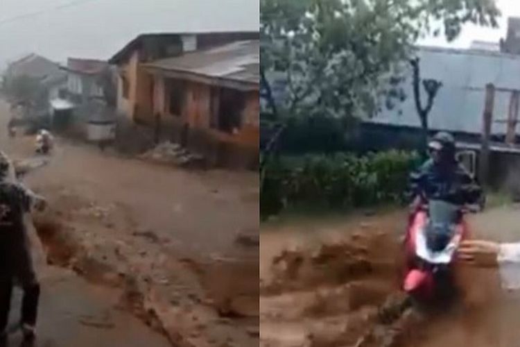 Banjir Bandang Menerjang Kabupaten Banjarnegara, Seorang Pengemudi Motor Terseret Arus