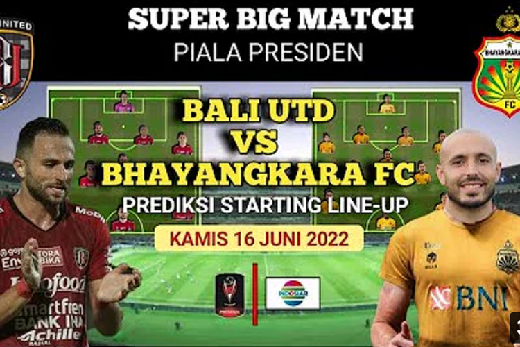Prediksi Bali United vs Bhayangkara FC Piala Presiden 2022, Mulai H2H, Line Up dan Link Streaming Gratis