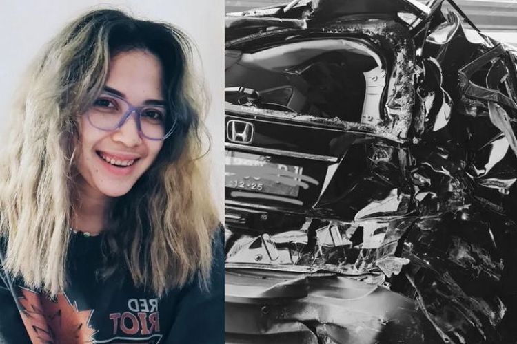 Dinda Kanya Dewi Alami Kecelakaan, Mobil Rusak Parah Diseruduk Truk