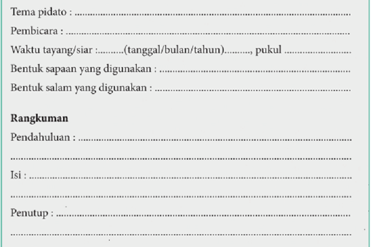 Kunci Jawaban Bahasa Indonesia Kelas 9 SMP Halaman 39 Kegiatan 1: Menyimpulkan Pidato Persuasif