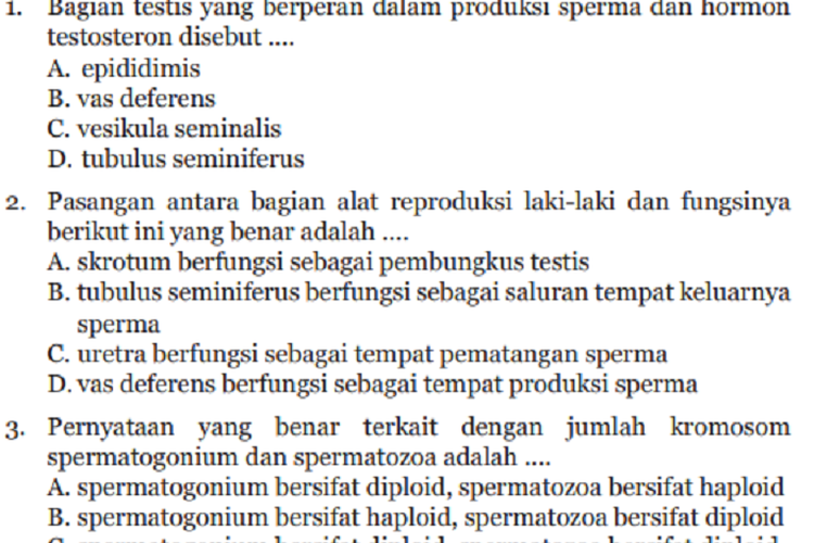 Kunci Jawaban IPA Kelas 9 SMP Halaman 47 48 49 Uji Kompetensi Bab 1: Sistem Reproduksi Pada Manusia