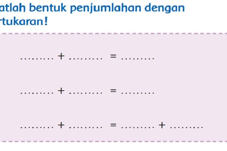 Kunci Jawaban Tema 2 Kelas 3 SD Halaman 50 51 Buku Tematik Subtema 1 : Penjumlahan dengan Pertukaran