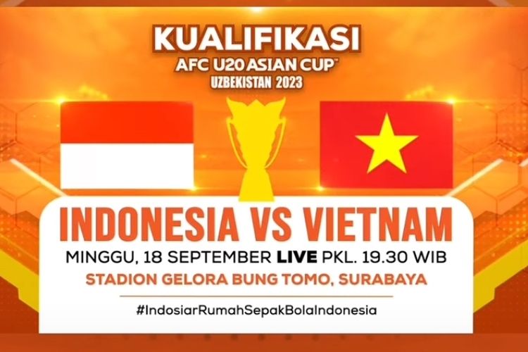 Link Live Streaming Timnas Indonesia U 20 vs Vietnam Kualifikasi Piala Asia U 20 2023, Akses Gratis di Sini