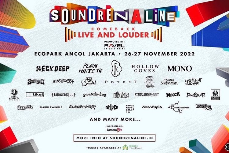 Daftar Line Up Soundrenaline 2022 di Jakarta: Mulai Isyana Sarasvati, Ndarboy Genk hingga Indra Lesmana