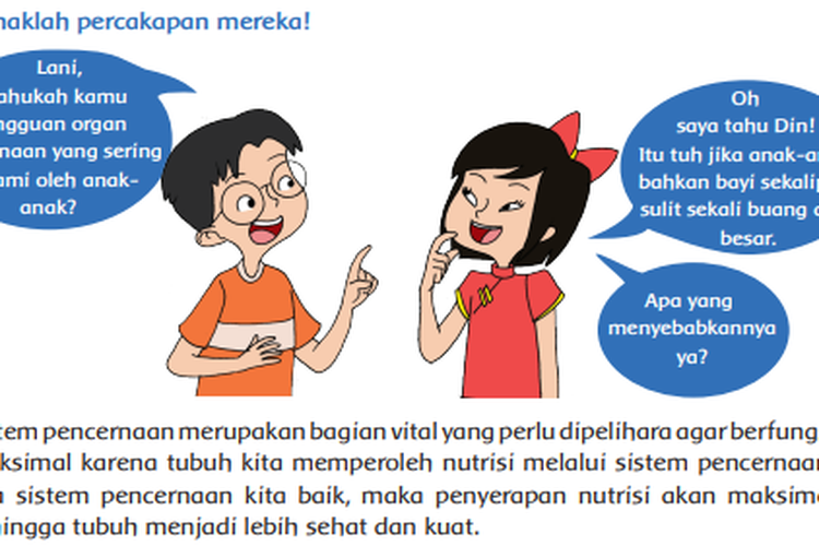 Kunci Jawaban Kelas 5 SD Tema 3 Buku Tematik Halaman 75 76 Subtema 2 Pembelajaran 5: Gangguan Pencernaan