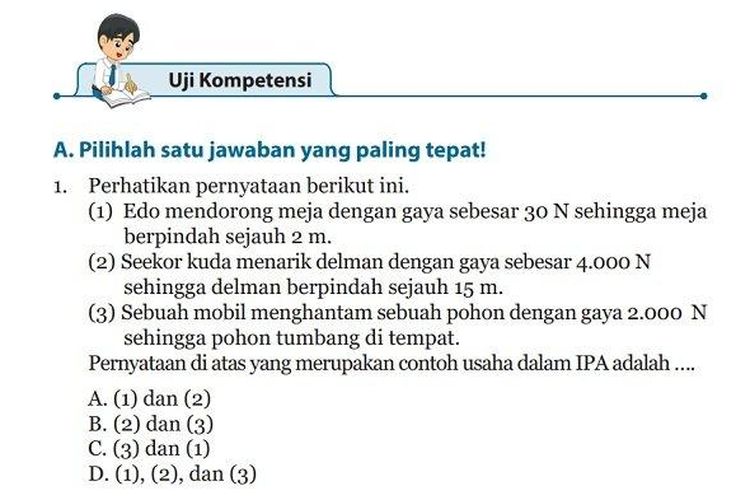 Kunci Jawaban IPA Kelas 8 SMP Halaman 99, 100 dan 101 Menjawab Soal Uji Kompetensi