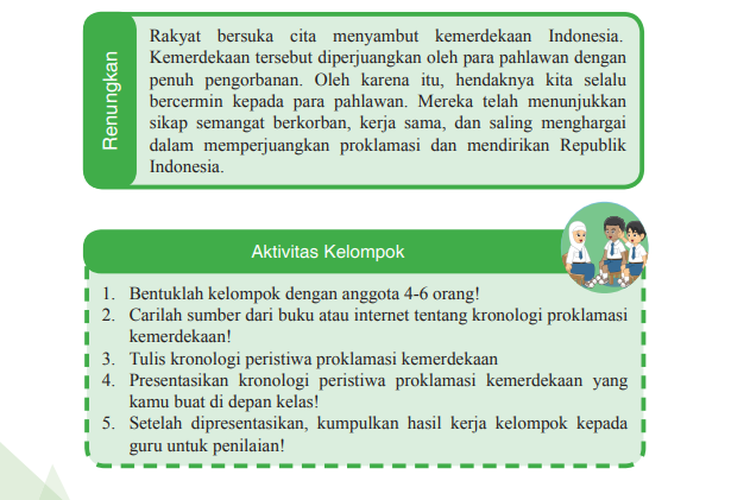 Kunci Jawaban Buku IPS Kelas 9 SMP-MTS Halaman 210 Aktivitas Kelompok: Kronologi Proklamasi Kemerdekaan