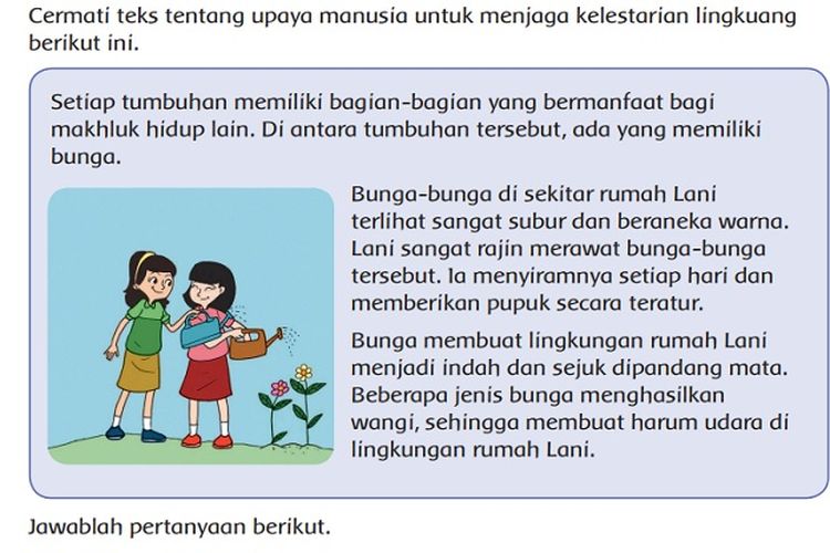 Kunci Jawaban Buku Tematik Tema 3 Kelas 4 SD Halaman 21 22 23 Subtema 1: Menjaga Kelestarian Tumbuhan