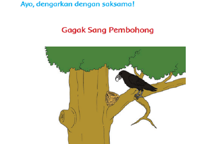 Kunci Jawaban Tema 3 Kelas 2 SD Halaman 130 131 Buku Tematik Subtema 4 Pembelajaran 3: Gagak Sang Pembohong