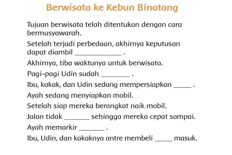 Kunci Jawaban Buku Tematik Tema 4 Kelas 2 SD MI Halaman 44 45 Subtema 1 Pembelajaran 6