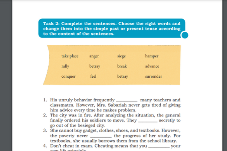 Kunci Jawaban dari Buku Bahasa Inggris Kelas 10 Halaman 128 tentang Grammar Task 2