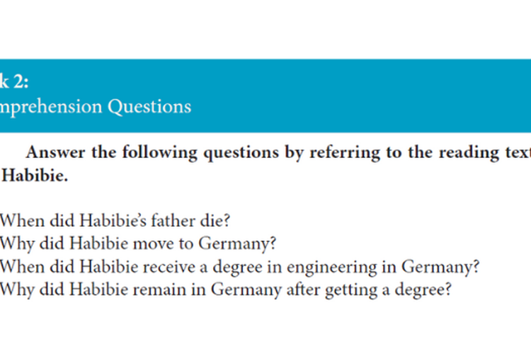Kunci Jawaban dari Buku Bahasa Inggris Kelas 10 Halaman 137 138 tentang Comprehension Questions Task 2