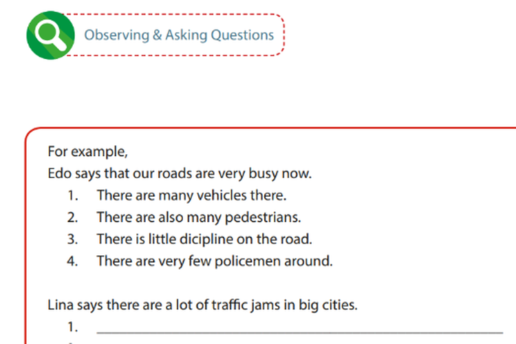 Kunci Jawaban dari Buku Bahasa Inggris Kelas 8 Halaman 80 Tentang Observing and Asking Questions