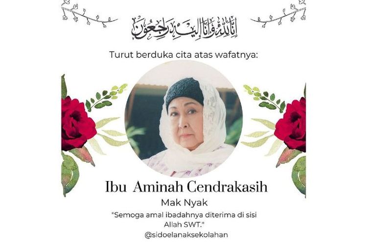 Kronologi Aminah Cendrakasih ‘Mak Nyak’ Meninggal Dunia: Sempat Muntah dan Titip Pesan Wasiat Terakhir