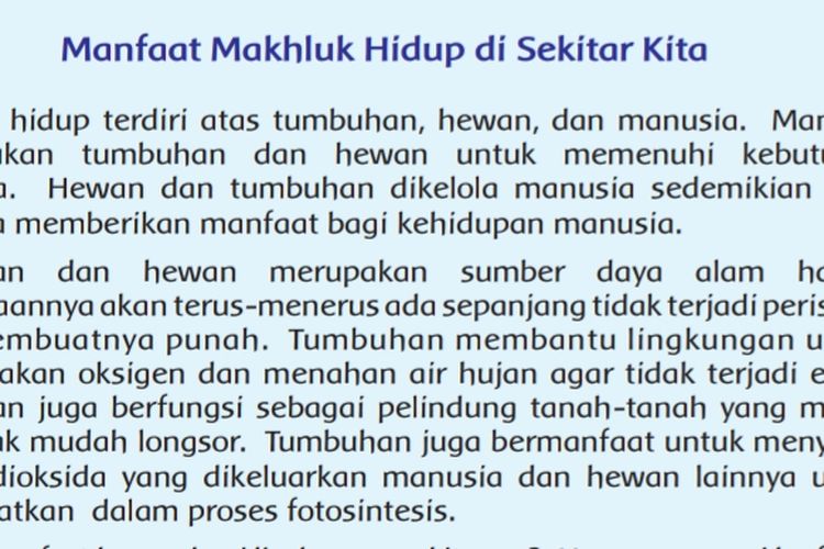 Kunci Jawaban Kelas 4 SD MI Tema 6 Halaman 75 76 77 78 80 81 82 83 Subtema 2: Manfaat Tumbuhan dan Hewan