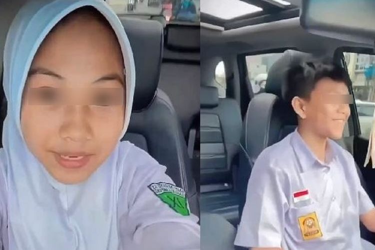Viral Video Anak Berseragam SMP Nyetir Mobil Sendiri dan Bawa Doi Jalan-Jalan