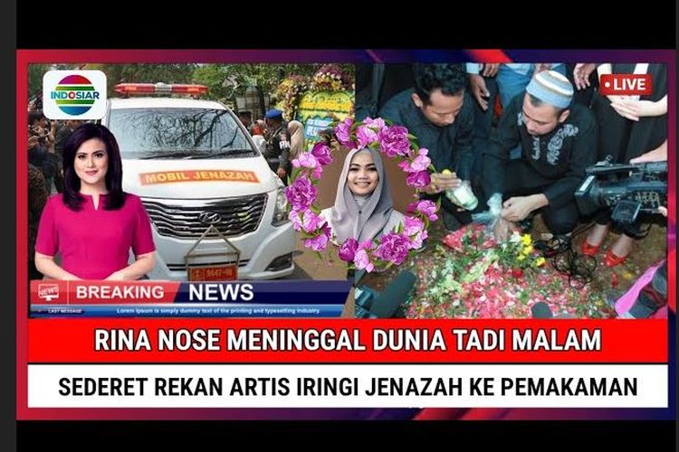 Cek Fakta: Innalillahi Rina Nose Meninggal Dunia Tadi Malam, Rekan Artis Iringi Jenazah ke Pemakaman