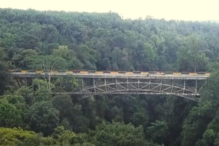 Menggantung Diatas Sungai Buaya, Jembatan Tertinggi di Sumatera Utara Ini Telan Anggaran Hingga Rp 55 Miliar