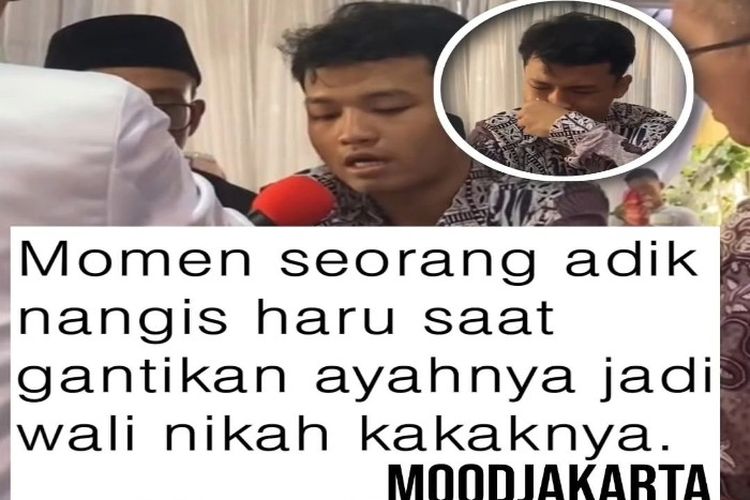 Viral! Momen Haru Seorang Adik yang Gantikan Ayahnya Jadi Wali Nikah Kakaknya Tersebar di Twitter