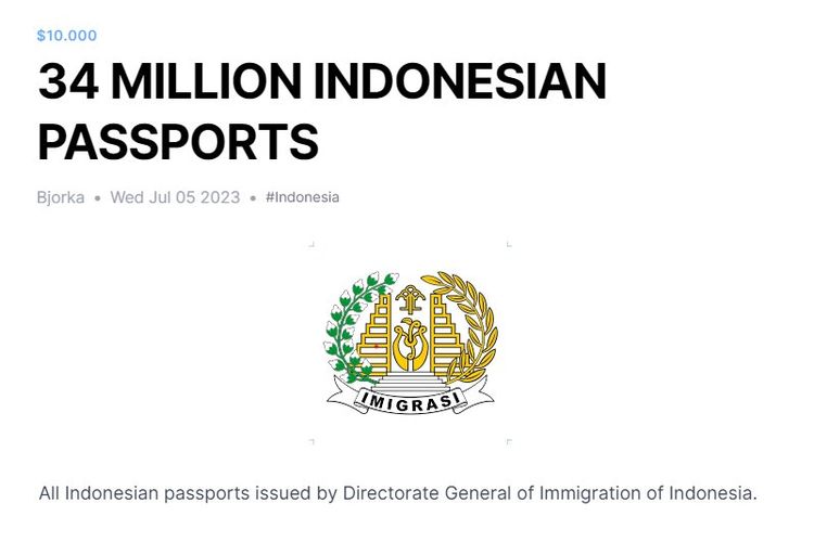 Ramai di Twitter, 34 Juta Data Paspor Indonesia Diduga Bocor! Netizen Sebut Indonesia Negara Open Source
