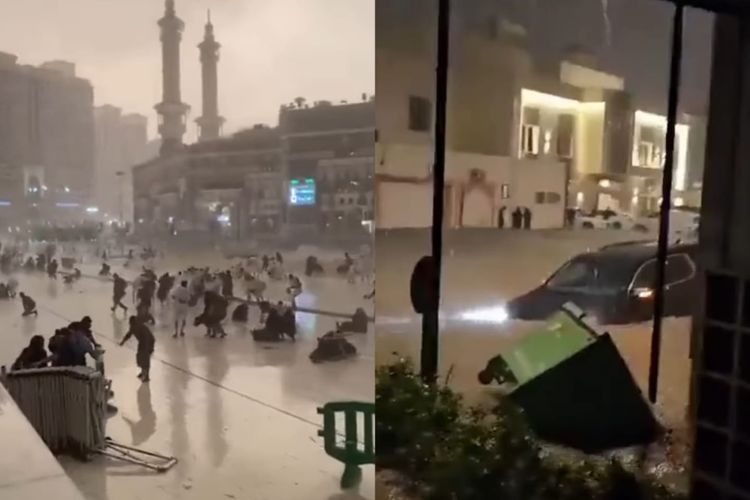 Kota Mekkah Dilanda Badai Hujan Petir Dahsyat, Pertanda Apa? Bikin Bulu Kuduk Merinding