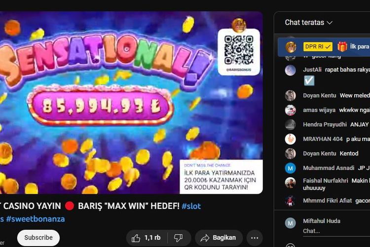 Kena Hack? Akun Youtube DPR RI Berubah Jadi Akun Live Judi Slot, Sudah Ditonton Lebih dari 3.000 Orang