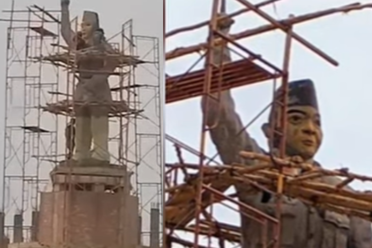 Patung Soekarno di Sumatera Selatan Disebut Tak Mirip, Habiskan Anggaran Rp500 Juta, Bentuknya Kok Gini?
