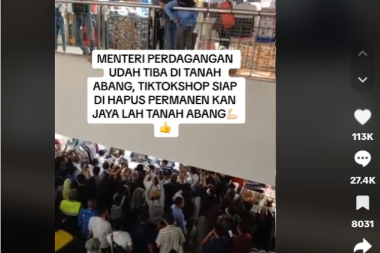 Pasar Tanah Abang Jakarta Sepi Pembeli, Menteri UKM Kunjungi Tanah Abang, Benarkah TikTok Shop Bakal Dihapus?