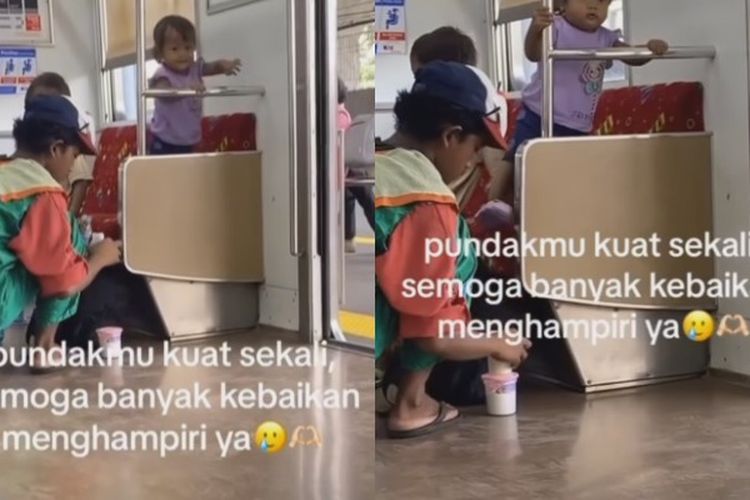 Viral! Bikin Warganet Terharu, Beredar Video Seorang Kakak Membuatkan Susu untuk 2 Adiknya di KRL