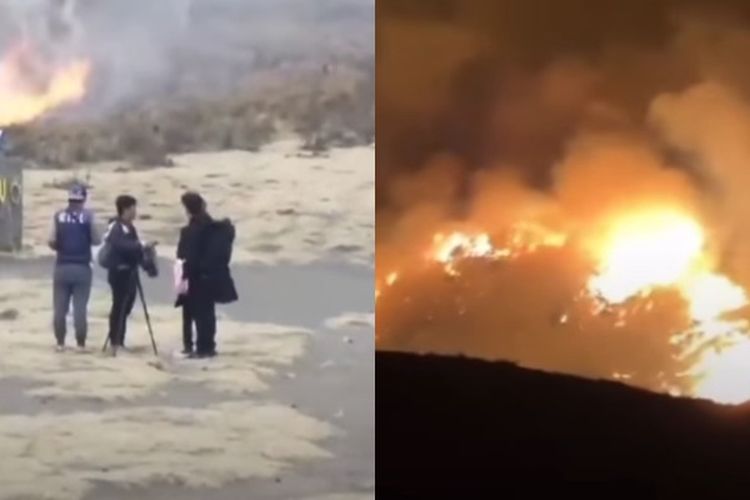 Niatnya sih agar Berkesan, Pasangan Ini Malah Jadi Pemicu Kebakaran di Bromo saat Foto Prewed, Bakal di Denda?