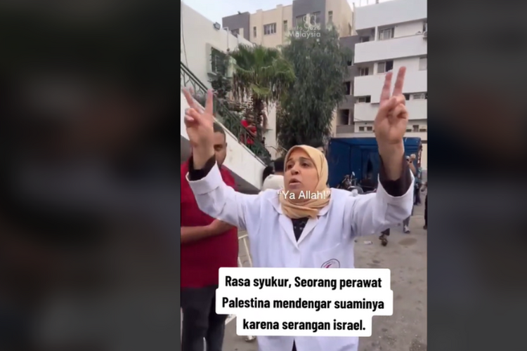 Mengharukan! Perawat Palestina Ini Bersyukur Sambil Mengangkat Kedua Tangan, Ternyata Suaminya Syahid Karena…