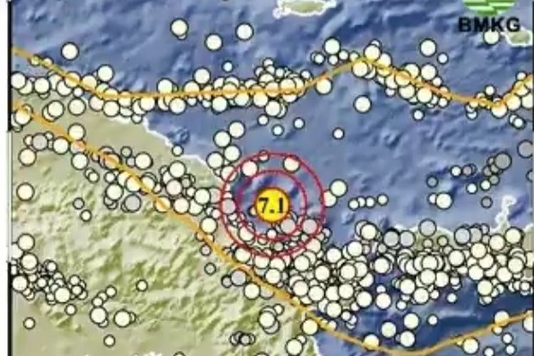 BMKG Laporkan Wilayah Keerom Papua Diguncang Gempa Bumi M 7.1, Begini Rilis Resminya