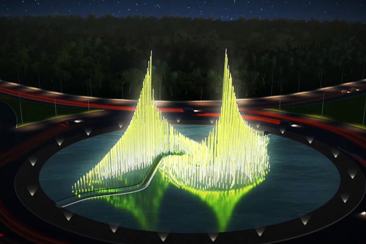 Bersistem Piezoelektrik, Bundaran Futuristik Batam Kepri di Bandara Hang Nadim Temanya Mirip Novel Klasik