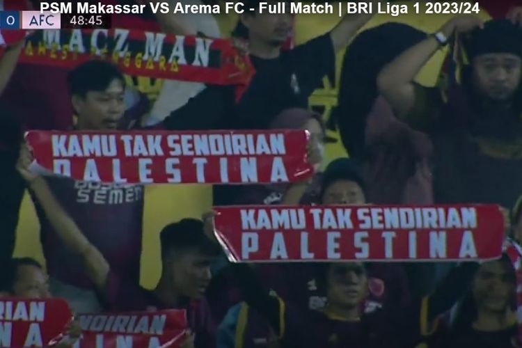 Bikin Haru! Pesan Suporter PSM Makassar untuk Palestina Saat Laga di Stadion BJ Habibie: Kamu Tidak Sendiri!