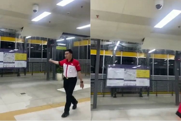 Atap Bangunan Penghubung Stasiun Cawang LRT Jabodebek Jebol, Netizen: Stasiun Rasa Kontrakan