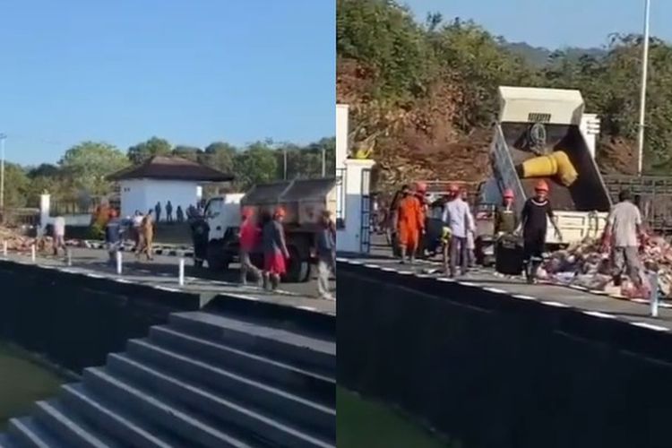 Gaji Tidak Dibayar Selama 3 Bulan, Petugas Kebersihan Buang Sampah Seberat 20 Ton ke Kantor Bupati Seram