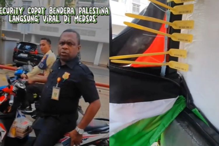 Viral, Satpam Copot Bendera Palestina Pengendara Motor di Summarecon Bekasi Berujung Klarifikasi