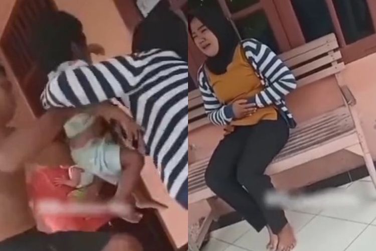 Momen Seorang Wanita Jenguk Anaknya, Malah Dapat Tendangan dari Mantan Suami Bikin Warganet Geram