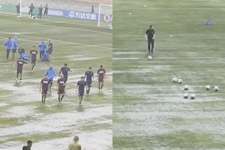 Piala Dunia U-17: Lapangan JIS Tergenang Bikin Brazil vs Argentina Ditunda 30 Menit, Warganet Sentil PSSI!