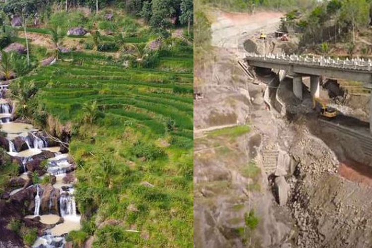 Demi Proyek Rp500 Miliar, Begini Potret Terbaru Air Terjun Kedungkandang di Nglanggeran yang Lenyap Gegara Jalan Tembus Sleman-Gunungkidul
