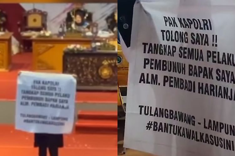 Pak Kapolri Tolong! Mahasiswa UM dari Lampung Ini Beber Spanduk saat Wisuda, Tuntut Pembunuh Ayahnya?