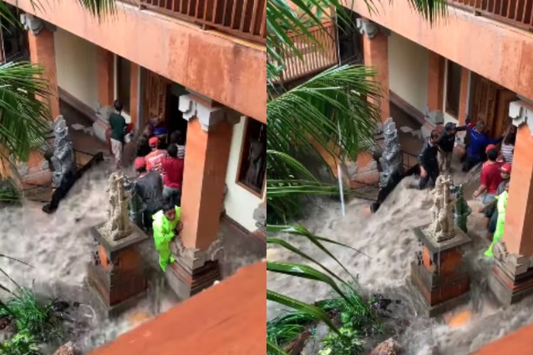 Hujan Deras Guyur Malang, Hotel Ubud Cottages Tergenang, Pengunjung: Penginapan atau Wahana Arung Jeram?’