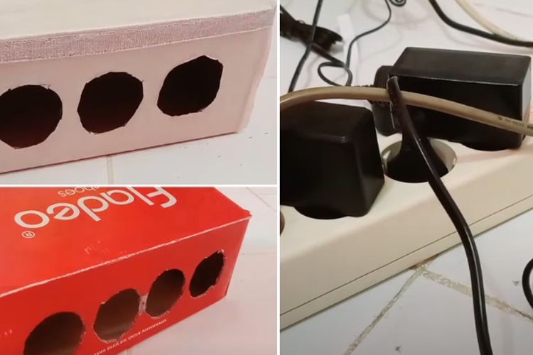 Sulap Kardus Sepatu Bekas Jadi Wadah Colokan, Kabel Semrawut di Lantai Rumah Jadi Rapi dan Estetik, Begini Cara Membuatnya