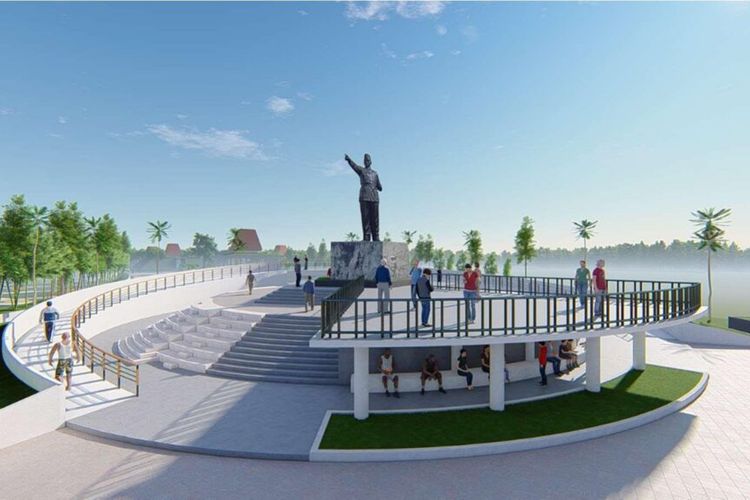 Nampak Gagah dan Pemberani! Patung Soekarno yang Menunjuk Gunung Lawu di Ngawi Betot Perhatian Wisatawan