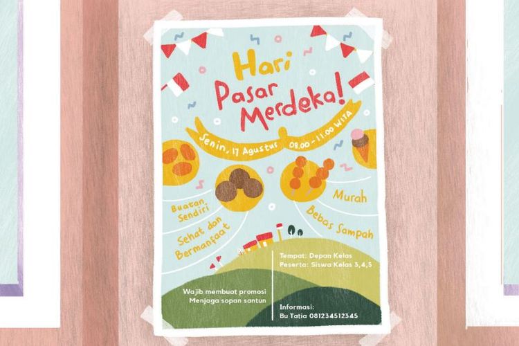 Kunci Jawaban Bahasa Indonesia Kelas 3 SD Halaman 113-114 Kurikulum Merdeka: Mengamati Poster Hari Pasar Merdeka