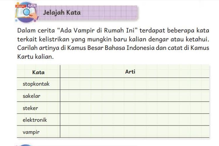 Kunci Jawaban Bahasa Indonesia Kelas 4 SD Halaman 43-44 Kurikulum Merdeka: Jelajah Kata