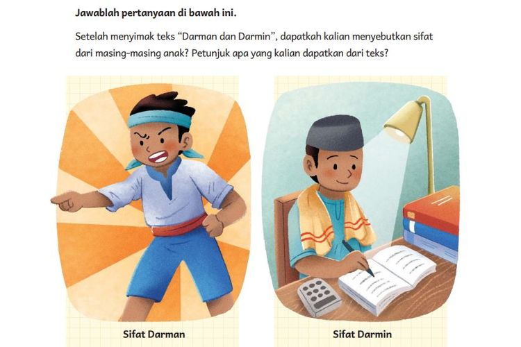 Kunci Jawaban Bahasa Indonesia Kelas 5 Halaman 13 14 Kurikulum Merdeka: Cerita DARMAN DAN DARMIN