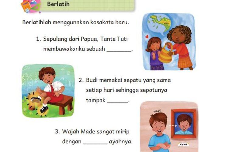 Kunci Jawaban Buku Bahasa Indonesia Kelas 2 SD Kurikulum Merdeka Bab 4 Halaman 78: Berlatih!