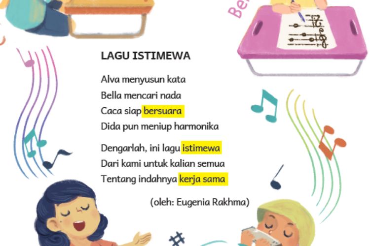 Kunci Jawaban Bahasa Indonesia Kelas 3 SD Kurikulum Merdeka Bab 2 Halaman 38: Puisi ‘Lagu Istimewa’
